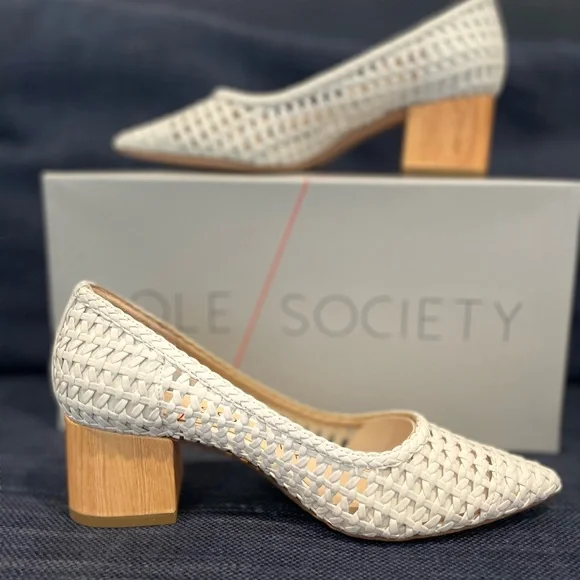Sole Society White Woven Pump - Picture 2 of 5
